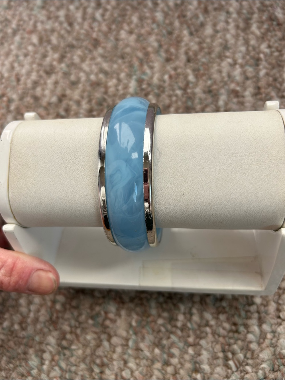 Light blue Lucite Swirl Bracelet